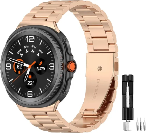 Miniatura 7 de Metal Bands Compatible for Samsung Galaxy Watch 8, Galaxy Watch 8 Classic Smartwatch for Women & Men, Solid Stainless Steel Adjustable Strap