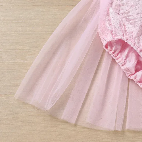 Miniatura 25 de Traje de bebé niña primer cumpleaños traje de encaje tul mameluco princesa tutú vestido de un año cumpleaños pastel Smash fotografía ropa