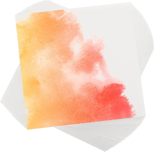 PATIKIL 50 piezas de papel de acuarela de algodón puro de 140 lb/300 GSM, papel de pintura para colorear al agua, pintura de arte, acuarela, dibujo,