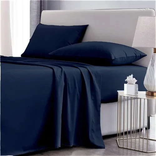 Miniatura 6 de Juego de ropa de cama de 800 hilos, 4 piezas, 100% algodón egipcio, color negro, juego de ropa de cama de algodón de fibra larga, tejido de satén