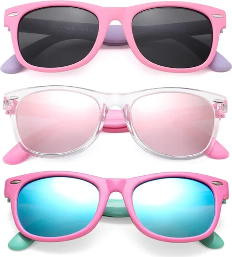 Miniatura 13 de Lentes de sol polarizados para niños y niñas, marco flexible irrompible TPEE con protección UV400 de 3 a 8 años