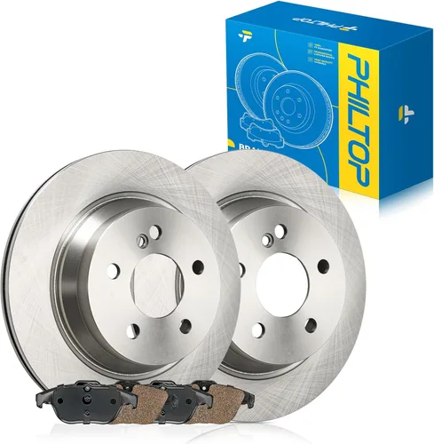 Miniatura 94 de PHILTOP Juego de rotores de freno de disco trasero y pastillas de freno de cerámica para Nissan 2002-2023 Altima, Nissan 2007-2019 Sentra, Nissan