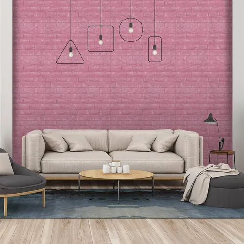 Miniatura 2 de 11 piezas de paneles de pared 3D, papel tapiz de ladrillo falso autoadhesivo de color rosa, paneles de ladrillo de espuma, paneles de pared