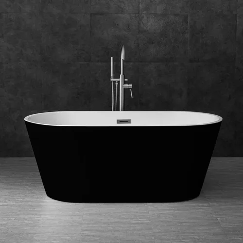 Miniatura 13 de WOODBRIDGE Bañera de Acrílico Independiente Contemporánea para Remojo con Rebosadero y Desagüe, BTA1514-C, Blanco, 59" Cromado 59" Cromo