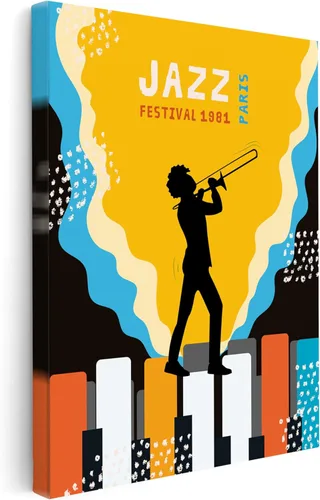 Miniatura 8 de Poster Master Lienzo ilustrado – Impresión minimalista retro – San Sebastián, festival de jazz, piano, estética – Regalo para artista, amigo