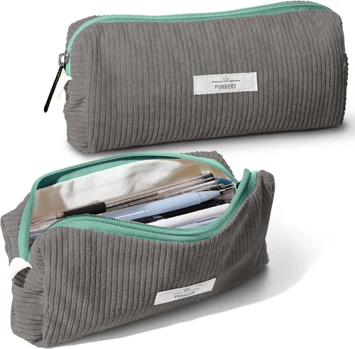 Miniatura 17 de Bolsa para Lápices Estuche para Bolígrafos, Organizador Pequeño de Pana Suave para Lápices con Cremallera, Lindo Estuche para Lápices Artículos