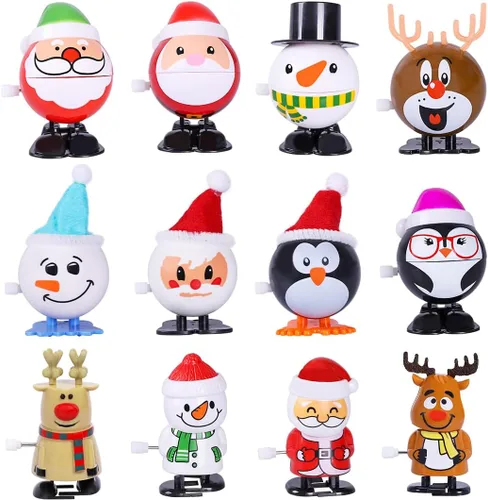 Miniatura 9 de Max Fun Surtido de 12 juguetes navideños para rellenar bolsas de regalos de fiesta de Navidad (juguetes de cuerda navideña)