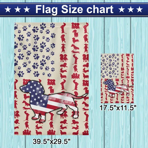 Miniatura 6 de Flagwix Banderas de perro patriota americano – Bandera estadounidense de doble cara para amantes de los perros salchicha – Decoración para el hogar