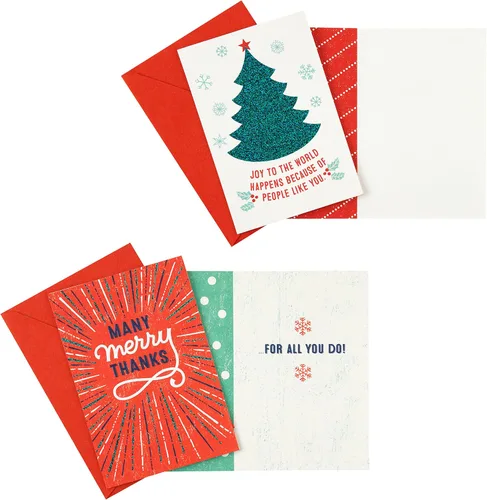 Miniatura 6 de Hallmark Surtido de tarjetas de agradecimiento de Navidad (10 tarjetas y 10 sobres)