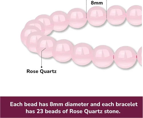 Miniatura 3 de Crystal Vibe Pulseras de cuentas de 0.315 in para mujeres y hombres, pulseras de cristal con piedras preciosas naturales, tamaño elástico ajustable