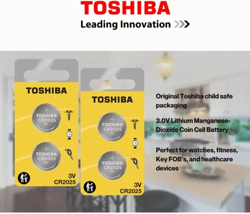 Miniatura 2 de Toshiba CR2025 Batería de moneda de litio de 3 voltios (500 baterías)