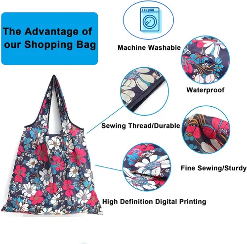 Miniatura 4 de 6 bolsas de comestibles reutilizables extragrandes de 50 libras, bolsas de compras plegables para comestibles, bolsa de playa, bolsas de nailon