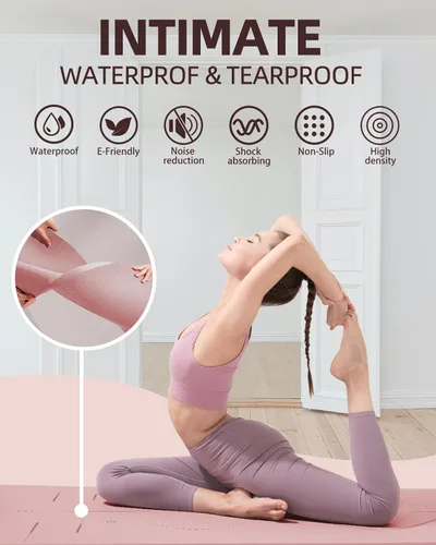 Miniatura 7 de YOTTOY Esterilla de Yoga, 72"x 32"x1/3" Extra Ancha Antideslizante para Ejercicio Fitness Yoga, Esterillas Ecológicas de TPE para Ejercicio