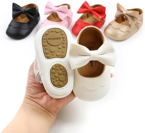 Miniatura 7 de Neband Zapatos de Vestir Mary Jane para Bebé Niña - Zapatos Planos Antideslizantes de Cuero PU Suave para Recién Nacidos e Infantes, para Fiestas