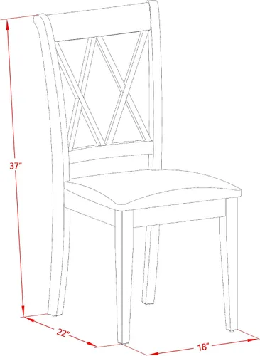 Miniatura 11 de East West Furniture ESCL3-BCH-C - Juego de mesa de comedor de 3 piezas que contiene una mesa de cocina redonda con pedestal y 2 sillas de comedor