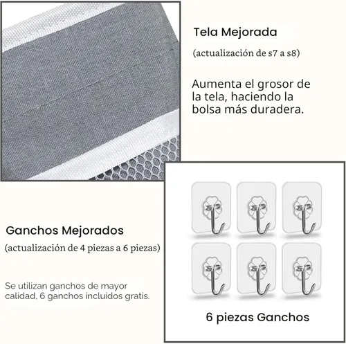 Miniatura 4 de Kanrichu Bolsa organizadora para colgar en la pared, paquete de 2 cestas de almacenamiento de lino con bolsillos, cesta de almacenamiento