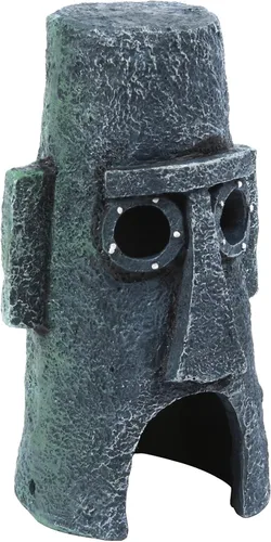 Penn-Plax Spongebob Squarepants Casa de la Isla de Pascua de Squidward - Adorno de acuario con licencia oficial - Mediano (SBR11)