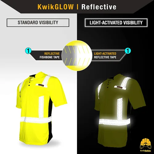 Miniatura 4 de KwikSafety - Camisas de seguridad de manga corta premium [collares de lujo] Clase 2 Hi Vis Camisas para hombres ANSI OSHA Camisas de alta