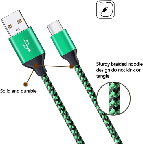 Miniatura 4 de Bloque de enchufe de pared de doble puerto USB C adaptador con 2 cables de carga rápida tipo C de 6 pies para Samsung Galaxy S24 S23 S22 S21 S20 S9
