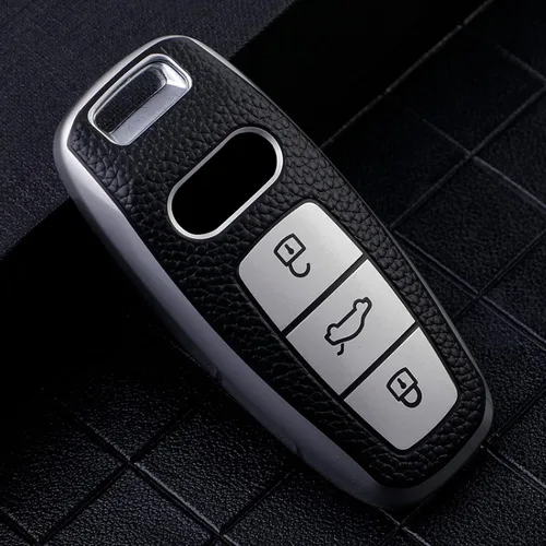 Miniatura 4 de Funda de cuero TPU para llave remota de coche, compatible con Audi A3 A6 A7 A8 A6L A8L E-tron Q5 Q7 Q8 C8 D5 Protector Holder Accesorios
