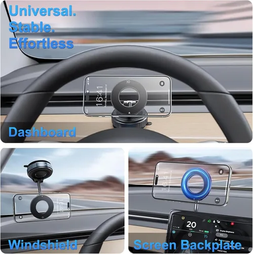 Miniatura 3 de WRJ Soporte de teléfono para automóvil, [96+LBS Suction+2500gf Magnetic] Soporte de teléfono ajustable de 360° para Magsafe, soporte de teléfono