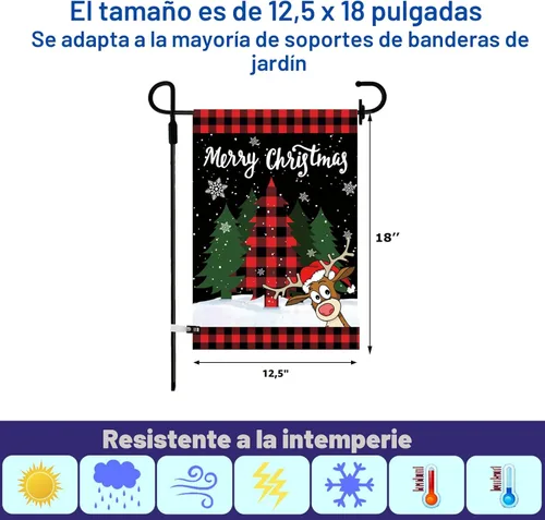 Miniatura 4 de Pating - Juego de 12 banderas de jardín de temporada de doble cara de 12 x 18 pulgadas, pequeñas banderas de patio para exteriores, decoración