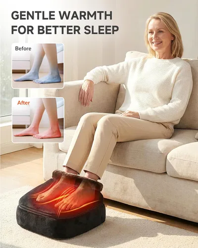 Miniatura 3 de Snailax Masajeador Shiatsu 2 en 1 para pies y espalda con calor, calentador de pies amasado, masaje eléctrico de pies, masajeadores para espalda