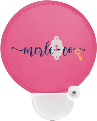 Miniatura 2 de Mia & Cale Ventilador plegable redondo personalizado con asa, disco plegable para recuerdos de fiesta, reuniones al aire libre y viajes, mano