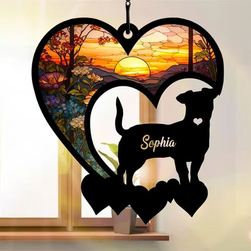 Nazenti Atrapasoles conmemorativo personalizado para perros, adorno personalizado para perros, adorno conmemorativo para perros, pérdida de perros