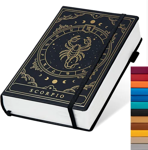 Miniatura 9 de TIEFOSSI - Cuaderno de bolsillo con tapa dura punteado A5, papel de escritura de 100 g/m² de 400 páginas, cuaderno organizador para mujeres, Acuario