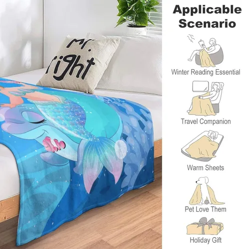 Miniatura 4 de Regalos de Sirena para Niñas, Manta de Bebé Personalizada Pequeña Sirena con Nombre y Foto para Recién Nacidos, Mantas de Regalo Personalizadas