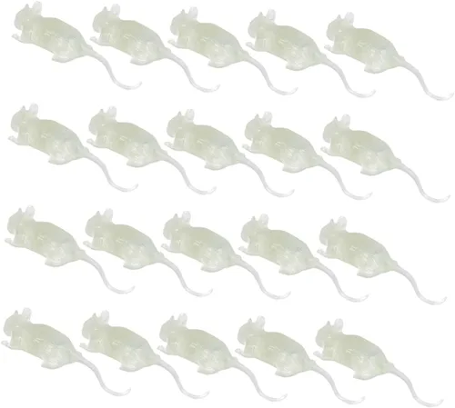 Toyvian 20 piezas luminosas de Halloween falso modelo de ratón realista accesorios difíciles para decoración espeluznante para bromas y artículos