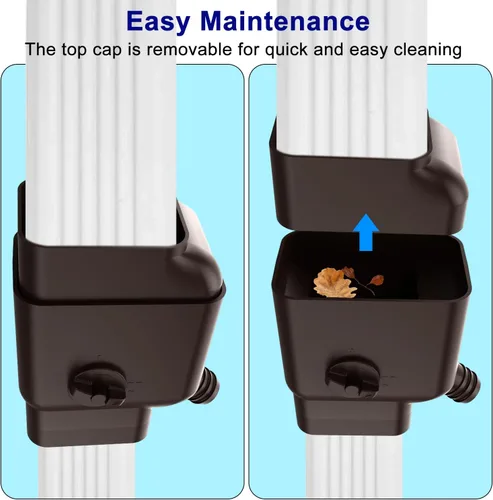 Miniatura 6 de Prestantious Desviador de bajante con filtro integrado para bajante de 2 x 3 pulgadas y 3 x 4 pulgadas, sistema de recolección de agua de lluvia