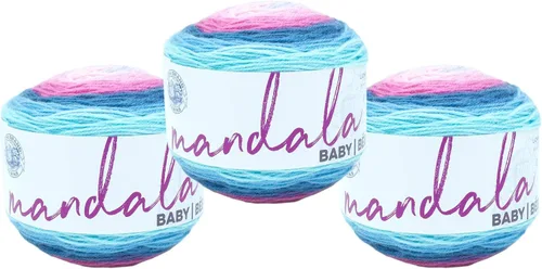 Miniatura 21 de Lion Brand Yarn (1 madeja) Mandala Baby Yarn, Wishing Well, 1770 pies (paquete de 1)