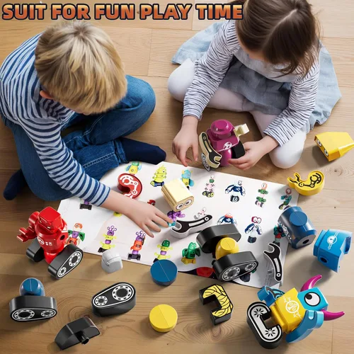Miniatura 6 de Juguetes de Construcción de Robots Magnéticos para Niños de 3-5 4-8 años - 36 PIEZAS Juegos de Monstruos, Juego de Construcción de Robots Apilables