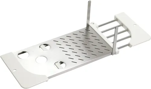 Pearl Metal HB-6593 - Placa escurridora para tubería, grande, fregadero, extensible, acero inoxidable, color aguamarina