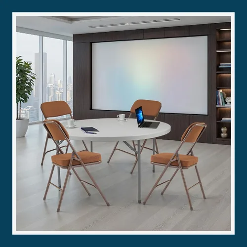 Miniatura 11 de OEF Furnishings Serie OEF3200 - Sillas plegables de tela de alta calidad, resistentes, de grado industrial, asiento ultra acolchado de 2 pulgadas