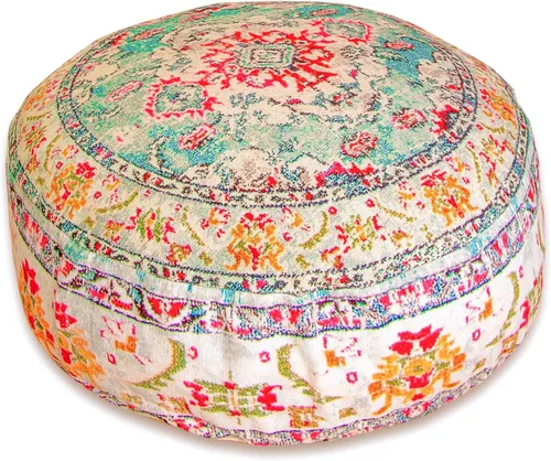 Miniatura 11 de Funda de almohada marroquí para suelo, color azul, redondo, estilo bohemio, decoración de habitación, zona de estar marroquí, puf otomano perfecto