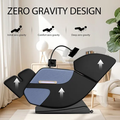 Miniatura 3 de KEIKI Silla de masaje reclinable con gravedad cero, presión de aire de cuerpo completo y calefacción, masaje Shiatsu con rodillo de espalda y pies