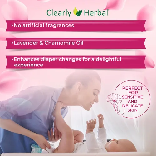 Miniatura 5 de Toallitas para bebé, fórmula de agua de rosas, hechas con aceites esenciales y extractos de hierbas naturales, paquete de 288 toallitas a base