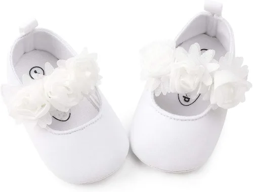 Miniatura 4 de ENERCAKE Zapatos de bebé para niña, suela suave, floral, recién nacido, Mary Jane, zapatos planos para bautizo, zapatos
