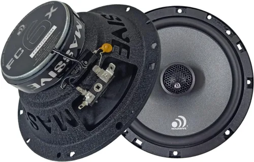 Massive Audio FC6X | Altavoces coaxiales de 2 vías de 6.5 pulgadas - 100 W RMS / pico de 200 W, 4 ohmios - Actualización de audio para automóvil de