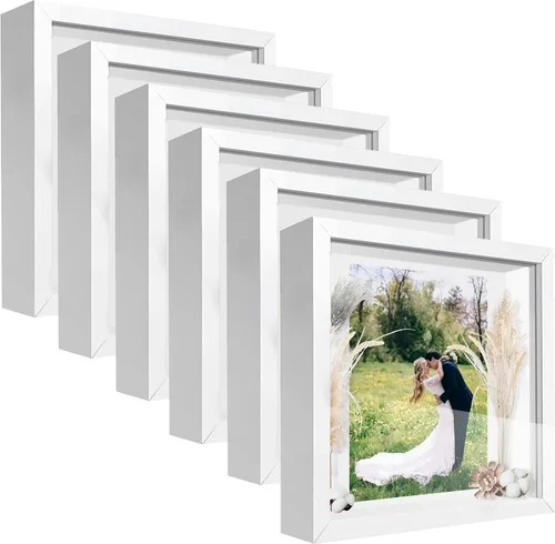 Miniatura 28 de Caja expositora de 8 x 8 pulgadas con calcomanías de letras, vitrina para recuerdos, artículos de bebé, recuerdos de boda, manualidades, boletos