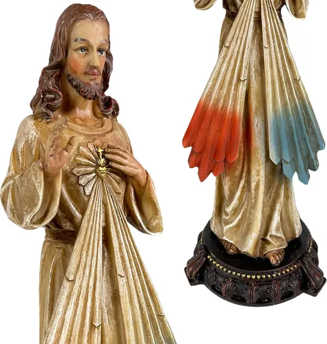 Miniatura 6 de Urbalabs Estatua de Jesucristo Santos Católicos Estatuas Religiosas Figuras religiosas 13 pulgadas Estatua del Sagrado Corazón de Jesús Crucificado