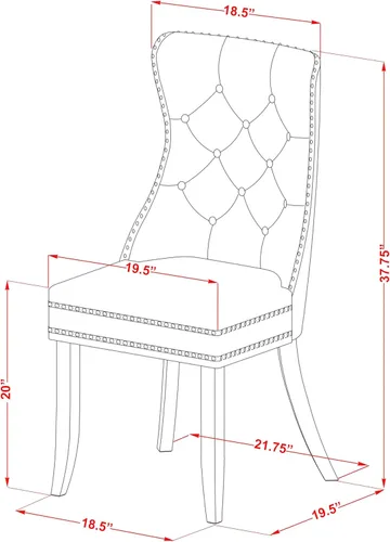 Miniatura 16 de East West Furniture MZDA5-MAH-12 - Juego de comedor de 5 piezas que consta de una mesa de cocina rectangular con gotas y 4 sillas Parson de tela