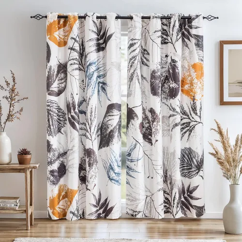 Miniatura 12 de SUBRTEX - Cortinas opacas de 52Wx63L, cortinas florales para oscurecer la habitación, cortinas de ventana aisladas térmicamente de 2 paneles