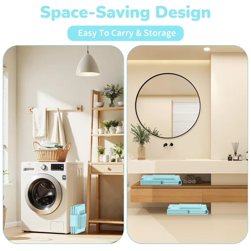 Miniatura 4 de YomauiYee Bañera para bebé, bañera plegable para niños pequeños con taza de enjuague, bañera plegable portátil 2 en 1 para bebés de 6 meses a 5