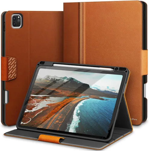 Miniatura 11 de KingBlanc Funda para iPad Pro de 11 pulgadas de 4ª/3ª/2ª/2ª/1ª generación (2022/2021/2020/2018) con soporte para lápices, cuero sintético, función