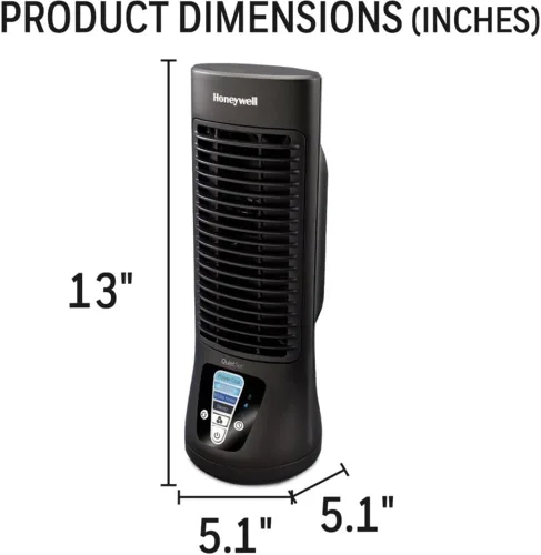 Miniatura 3 de Honeywell QuietSet - Ventilador de mesa personal, ventilador de escritorio personal oscilante con funcionamiento silencioso, 4 niveles de potencia