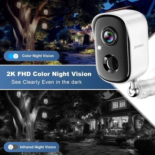 Miniatura 3 de Cámaras de seguridad inalámbricas para exteriores, cámara de interior alimentada por batería de 2K/cámara WiFi para seguridad del hogar